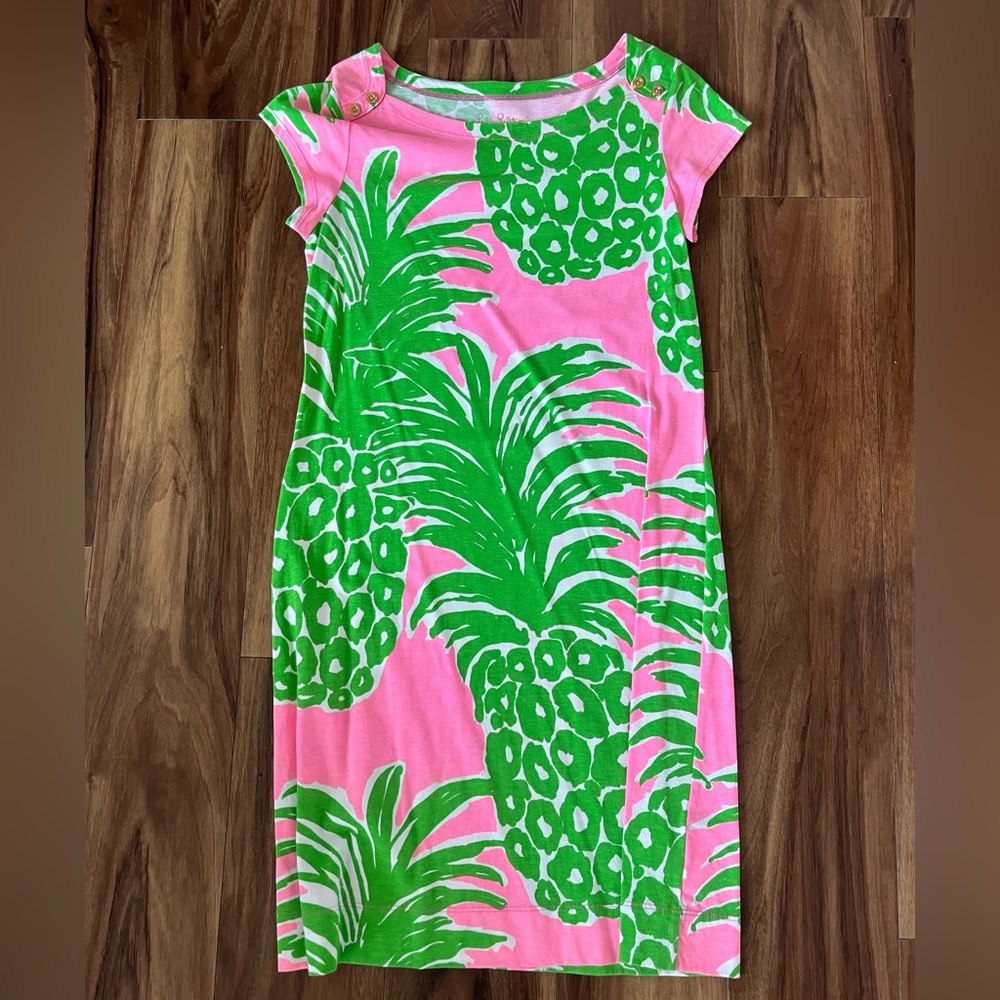 Lilly Pulitzer Pink and Green Pineapple Loren Dress